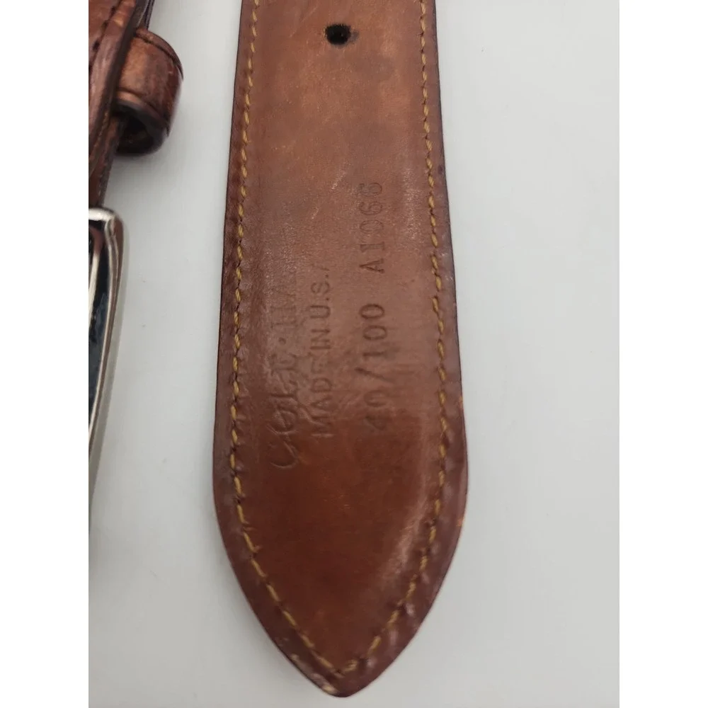 Vintage Cole Haan Woven Fabric & Braided Leather Belt 40/100 Mens 43